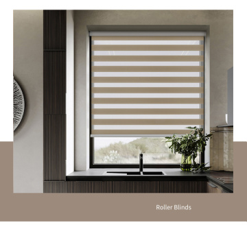 Zebra Roller Blinds Blackout Waterproof Material Slats