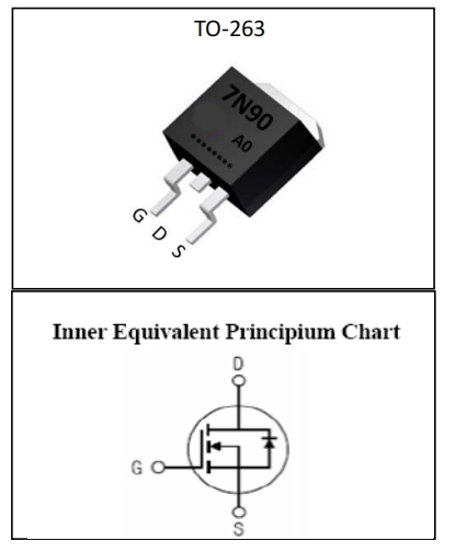 Fast Switching TO-263 7N90A0 Silicon N-Channel Power MOSFET