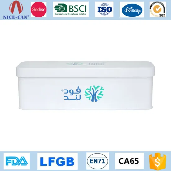 Rectangle Printed Metal Good Quality Clamshell Food Tin Box