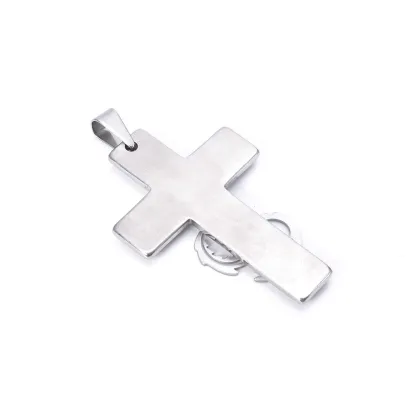 316L Stainless Steel Chinese Dragon Totem Cross Pendant