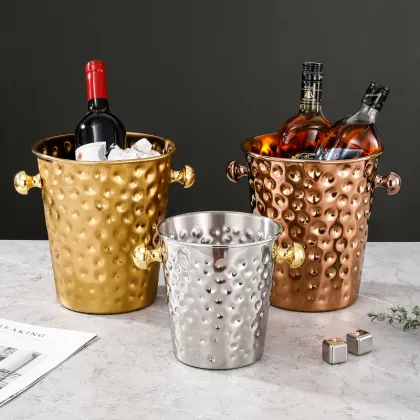 Good Quality Gold-Crafted Ciroc Champagne Cooler: A Modern Stainless Steel Ice Bucket for Stylish Beverage Serving