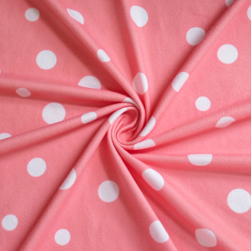 Soft Comfortable Breathable Polka Dot Printed Brushed Jersey Fabric 145gsm 96% Polyester 4% Spandex