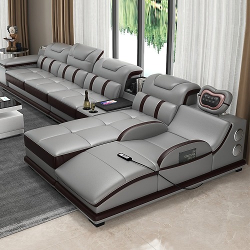 Set Sofa Kulit Urut Pintar Moden