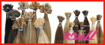 Multicolor Keratin Tip Human Hair Extension Brazilian Remy Hair Human Hair Pre-bonded/Nail Tip Hair Extension