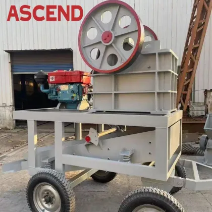 Portable Mobile Jaw Crusher Station 10tph Capacity Ascend Jaw Crusher with Wheels