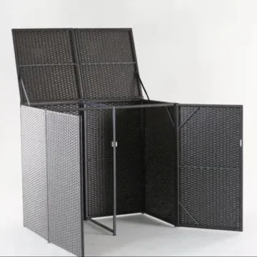 Outdoor Wicker Storage Box - Rattan Storage Bin & Wheelie Bin