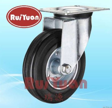48 series roller bearing swivel industrial casters black rubber wheel