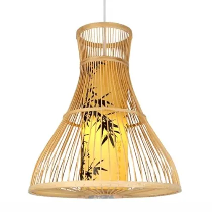 Bamboo Lantern Pendant Light with Bamboo