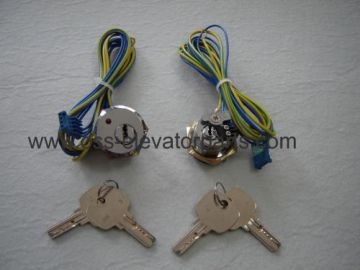 Otis Keyswitch Sh3 Polished Chrome 24v Autoreset With 2 Keys (with Real Sh3 Key) 