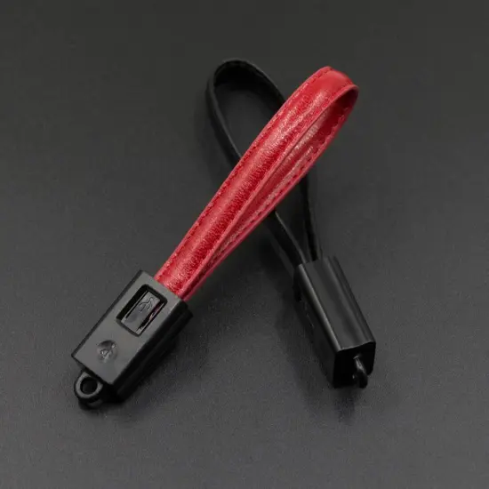 High quality leather key ring usb cable for iPhone keychain charger , 2 in 1 key ring charger for iPhone and micro usb both use