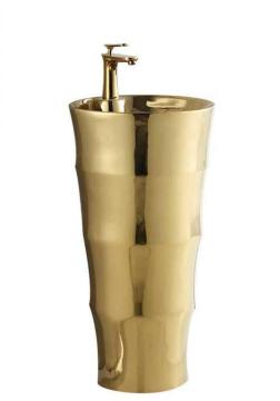 Attractive Gold Color Hotel Pedestal Floor standing Basin