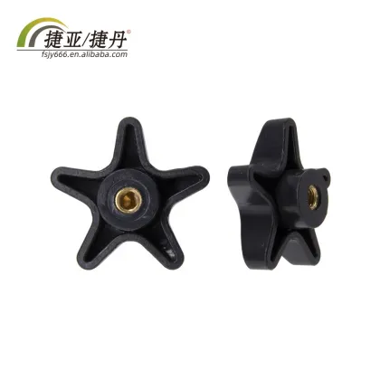 Copper M6 Hand Tighten Star Head Clamping Knob Nut for Rollator Walkers