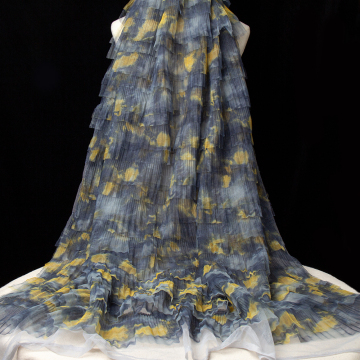 New 2022 Handmade Tie-Dye Lace Fabric: 3D Luxury France Net Cake Layer Lace Fabric