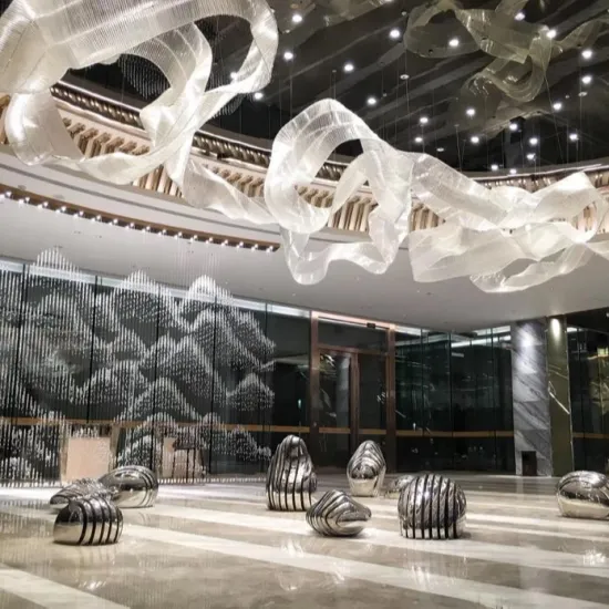 Hotel lobby engineering customization glass stainless steel led chandelier light