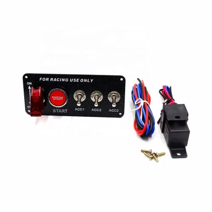 Car Racing Ignition Accessory: Carbon Fiber Race Car Engine Start Push Button Switch Panel