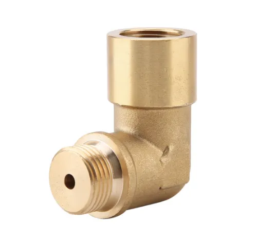 Brass elbow oxygen sensor connector with gasket