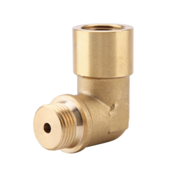 Brass elbow oxygen sensor connector with gasket