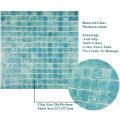 Teal Watercolor Glass Mosaic Tile