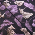 Tissu Jacquard Élégant Plume Violet