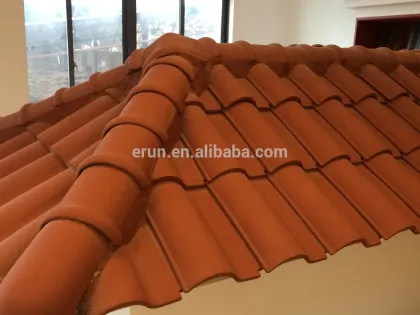 China new product ceramic roof tiles, red color glazed clay building materials