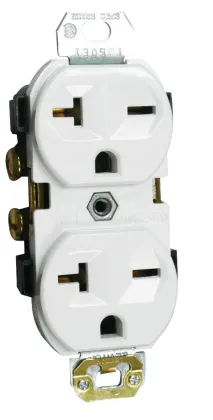 Leviton White Straight Blade US UL Duplex Receptacle Nema 6-20R
