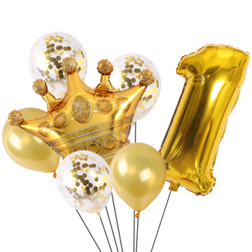 Bán nóng 7 PCS Birthday Party Party Crown Số Balloons Set for Kids và em bé trang trí đồ tắm cho trẻ em
