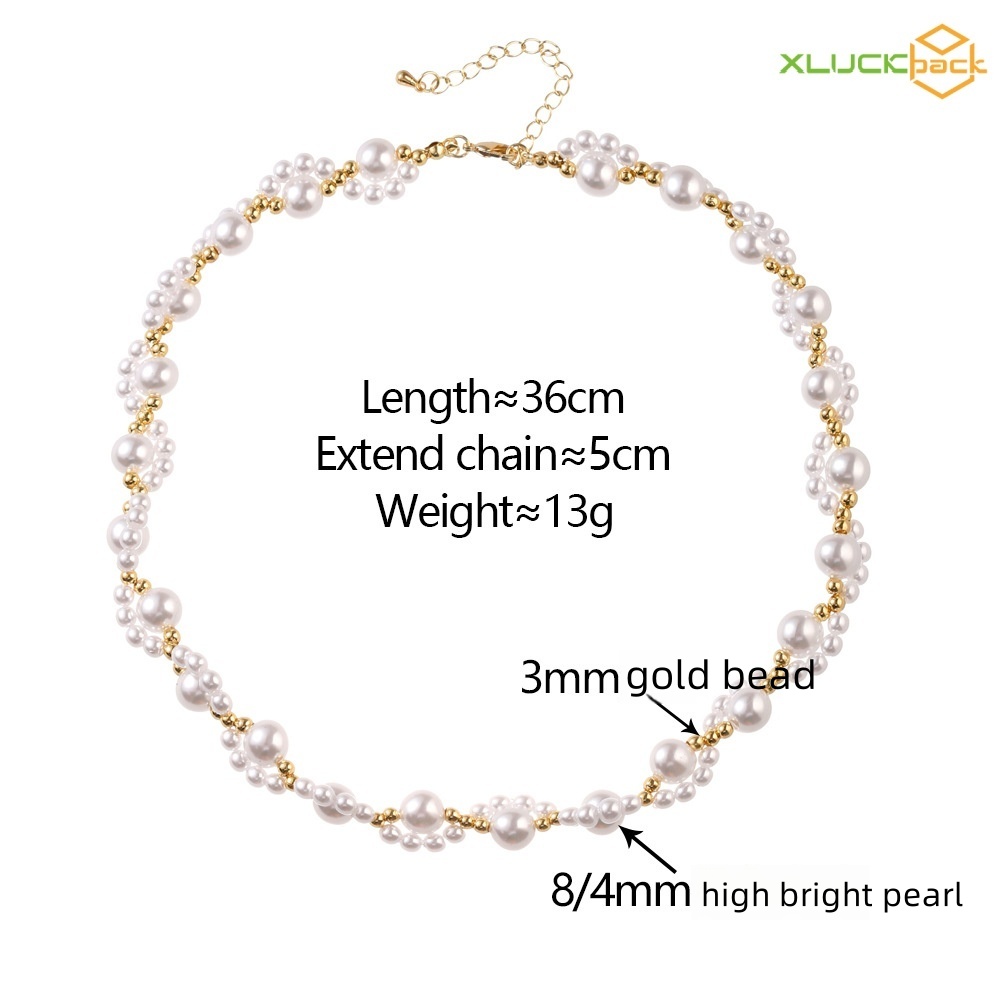 Luxury Pearl Beads Necklace 18k Gold Plated