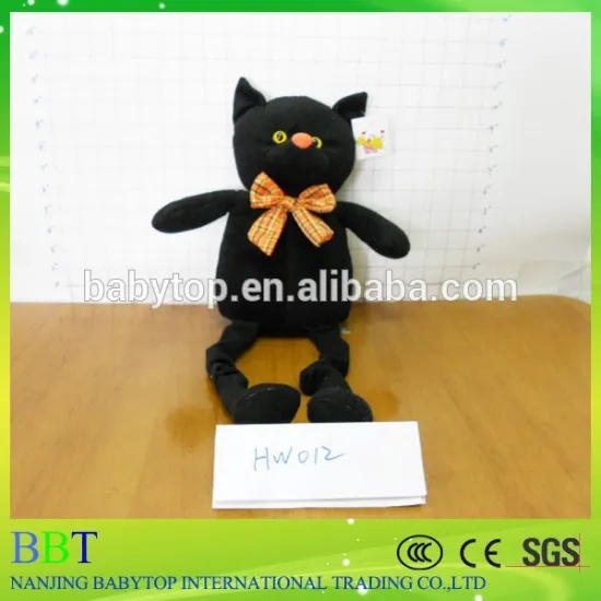 Festival decorations Halloween toy long leg plush black cat, monster cat plush toy