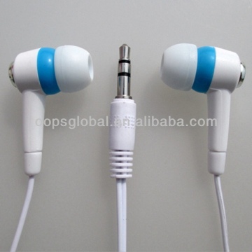 silver earphone with metal