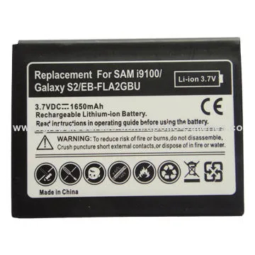 Mobile Phone Battery with 1650mAh Capacity, Compatible with SAM GT-i9100/Galaxy S2