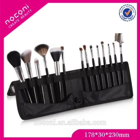 14pcs Guangzhou Factory Cheapest OEM Black Professional Mermaid Makeup Brush with logo Customed