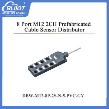Corrosion-Resistant IP67/IP69K PNP Prefabricated Cable Waterproof Junction Box M12 8Port for Storage Equipment