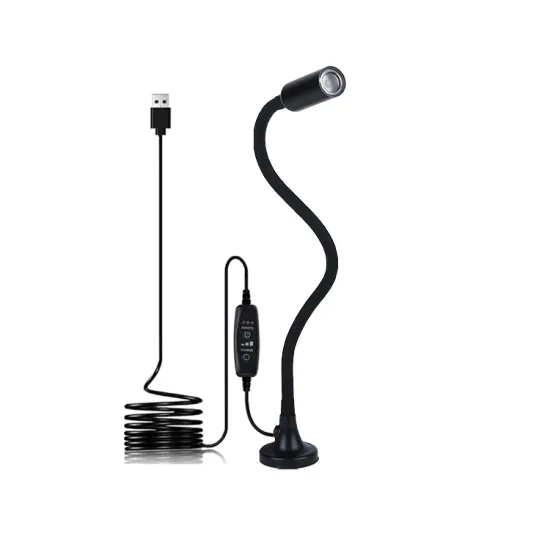 Portable Foldable Aluminum Metal LED Task Lamp with Dimmable Switch, Timer, and Magnet Mount for Sewing Machines and Work Areas