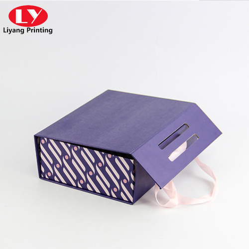 custom foldable portable gift magnetic box with handle