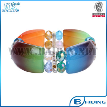 resin jewelry rhinestone colorful stock wholesale crystal bracelet