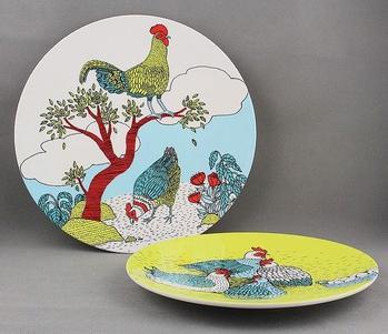 Chinese style enamel dinner plate