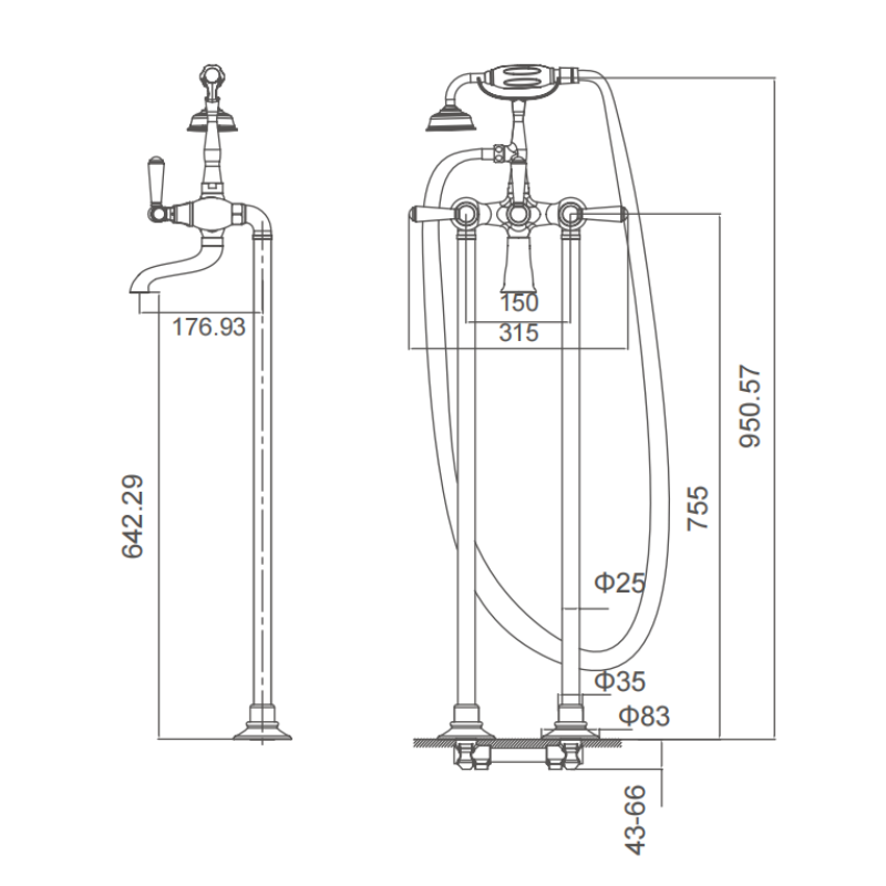 floor-standing Bath tub mixer