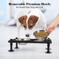 Freestanding Pet Food Bowls with Wood Panel