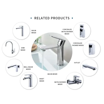 Deck Mounted Bidet Faucets with Contemporary Brass Finish