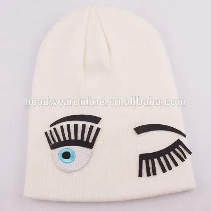 Winter Kid Knitted Cap Beanies With Big Eye Glue Chapter