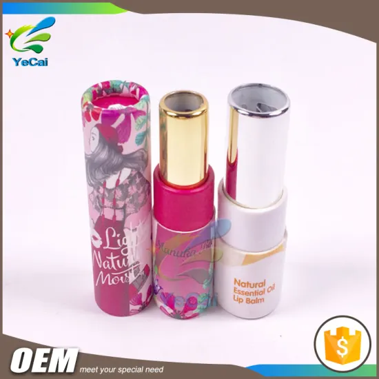 Low MOQ custom lip balm containers, round paper tube packaging with your own logo