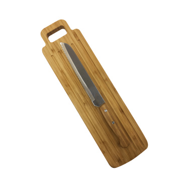 Bamboo Board With Bread Knife Set