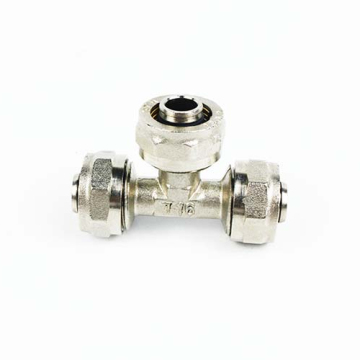 Aluminum Plastic Pipe Interface: Brass Compression Fitting Tee Joint - 16-22mm