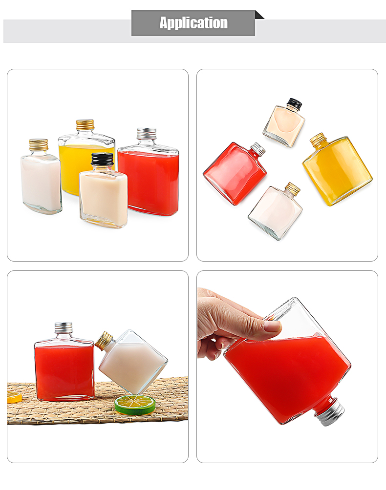 Flat Square Glass Bottle