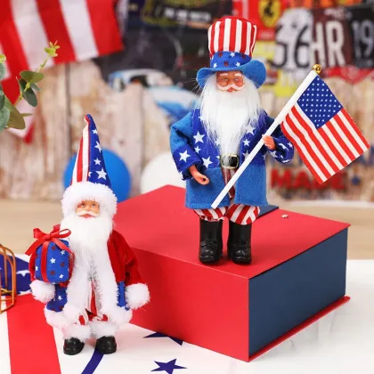 Top Selling American National Day Decorative Ornaments: Patriotic Flag, Uncle Sam, and Standing Memorial Dolls