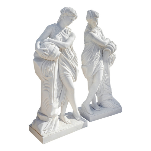 Pair of White Marble Statues Timeless Art