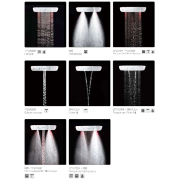Многофункциональная потолочная насадка для душа со светодиодной подсветкой / функцией дождя + водопада + водяного столба