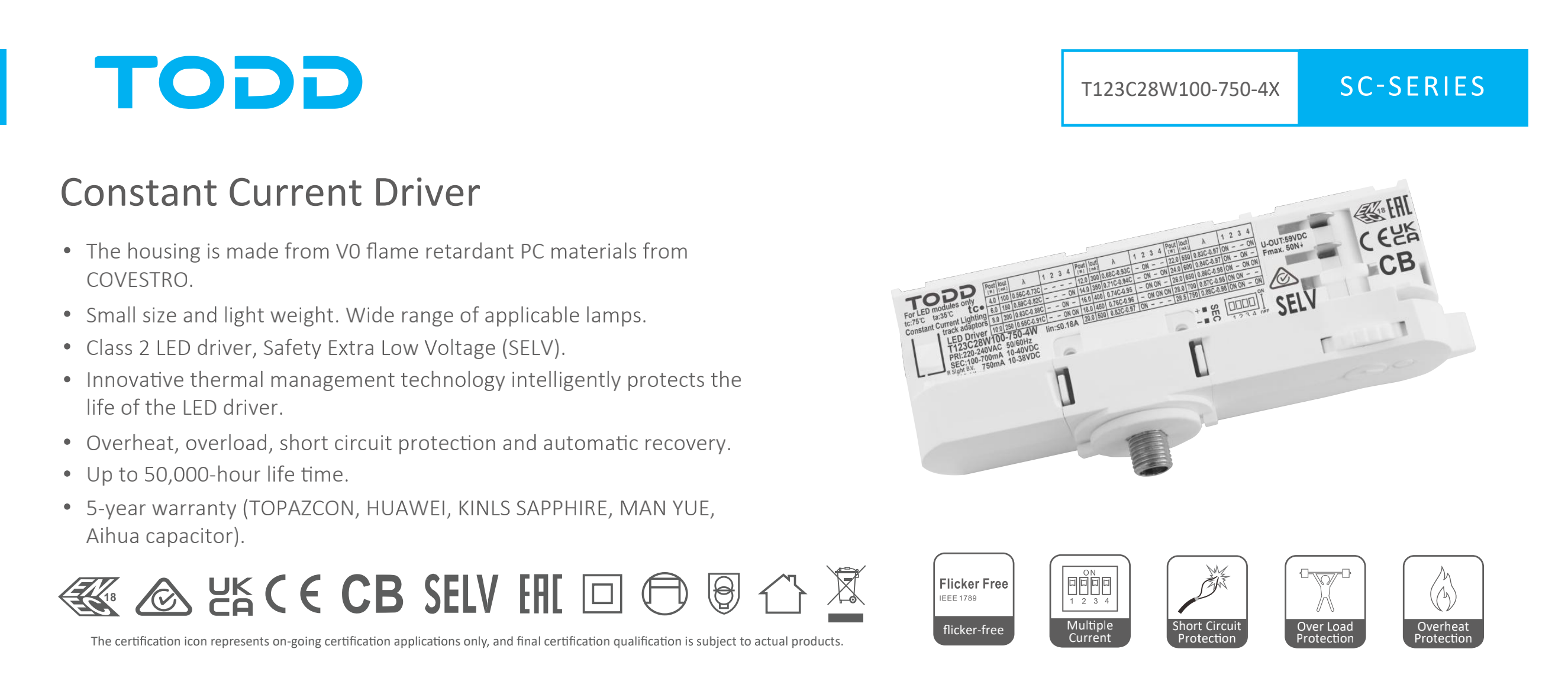 led driver T123C28W100-750-4X