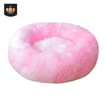 plush round pet litter kennels padded cat bed