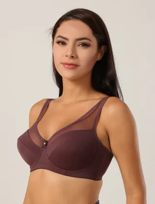 Full coverage underwire D-E-F cup bra
